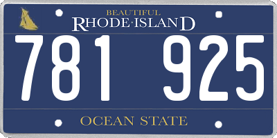 RI license plate 781925