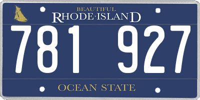 RI license plate 781927