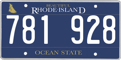 RI license plate 781928