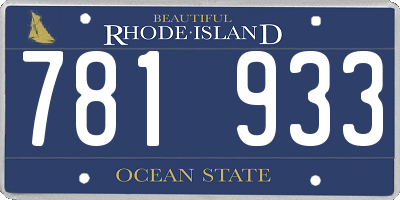 RI license plate 781933