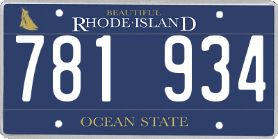 RI license plate 781934