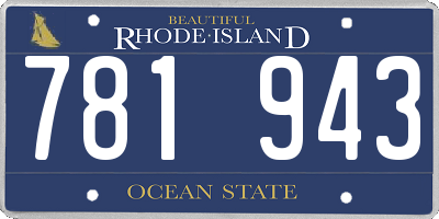 RI license plate 781943