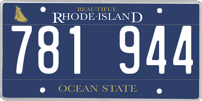 RI license plate 781944