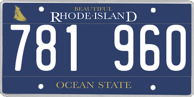 RI license plate 781960