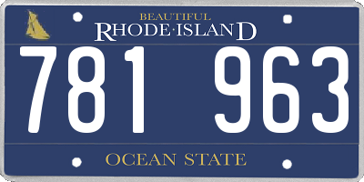 RI license plate 781963