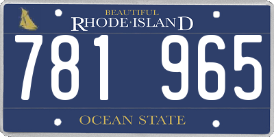 RI license plate 781965
