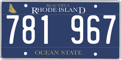 RI license plate 781967