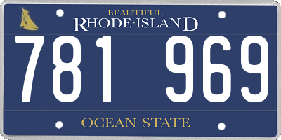 RI license plate 781969