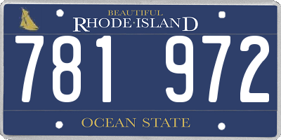 RI license plate 781972