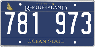 RI license plate 781973