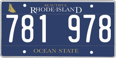 RI license plate 781978
