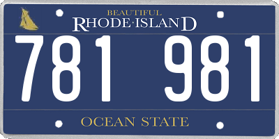 RI license plate 781981