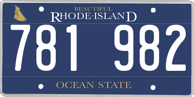 RI license plate 781982