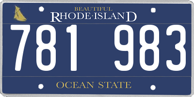 RI license plate 781983