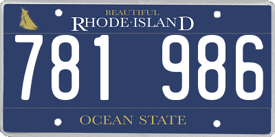 RI license plate 781986