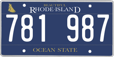 RI license plate 781987