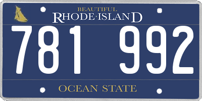 RI license plate 781992