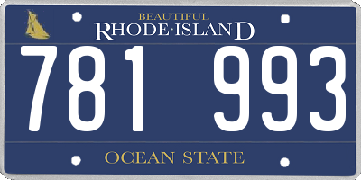 RI license plate 781993