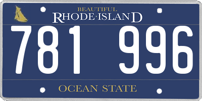 RI license plate 781996