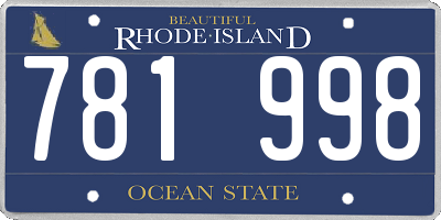 RI license plate 781998