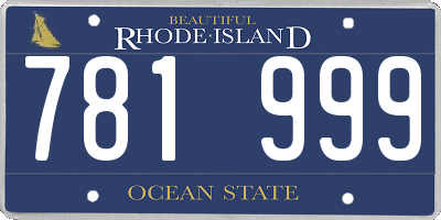 RI license plate 781999