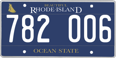 RI license plate 782006
