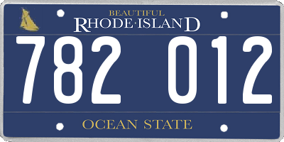 RI license plate 782012