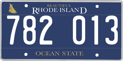 RI license plate 782013