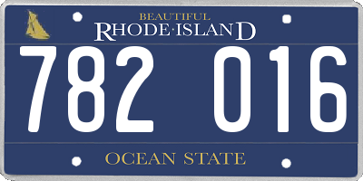 RI license plate 782016