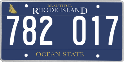 RI license plate 782017