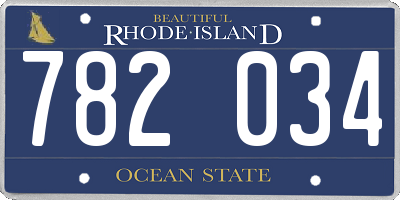 RI license plate 782034