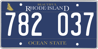RI license plate 782037
