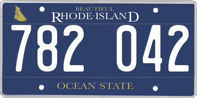 RI license plate 782042
