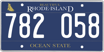 RI license plate 782058