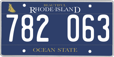RI license plate 782063