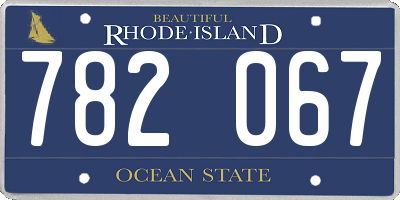 RI license plate 782067