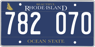 RI license plate 782070