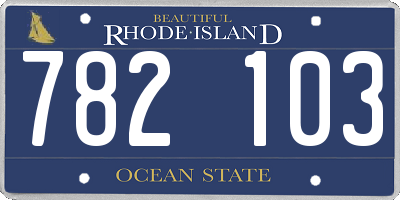 RI license plate 782103