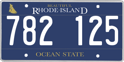 RI license plate 782125