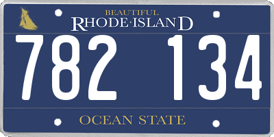 RI license plate 782134