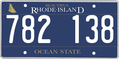 RI license plate 782138
