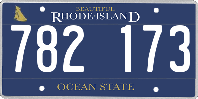 RI license plate 782173