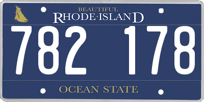 RI license plate 782178