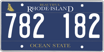 RI license plate 782182