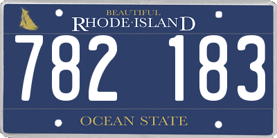 RI license plate 782183