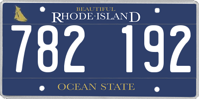 RI license plate 782192