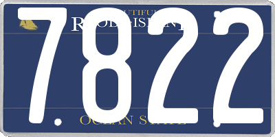 RI license plate 7822