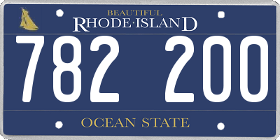 RI license plate 782200