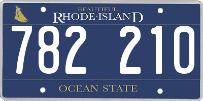 RI license plate 782210
