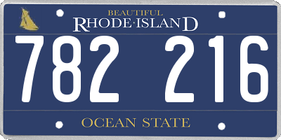 RI license plate 782216
